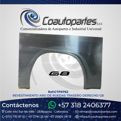 REVESTIMIENTO ARO DE RUEDAS TRASERO DERECHO G8 11960544