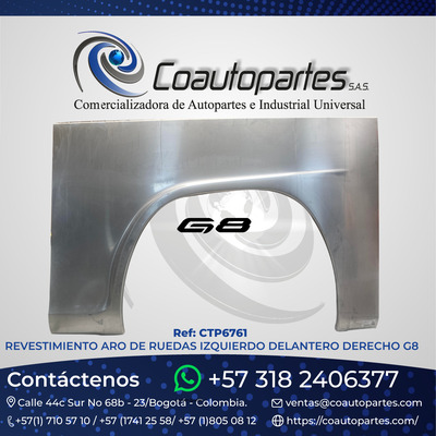 REVESTIMIENTO ARO DE RUEDAS DELANTERO IZQUIERDO G8 11960910