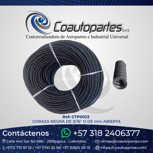 CORAZA NEGRA DE 3/16" O DE mm ABIERTA