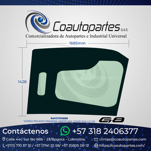 VIDRIO PEGADO PRIMERA ABERTURA COMP PAS LD G8