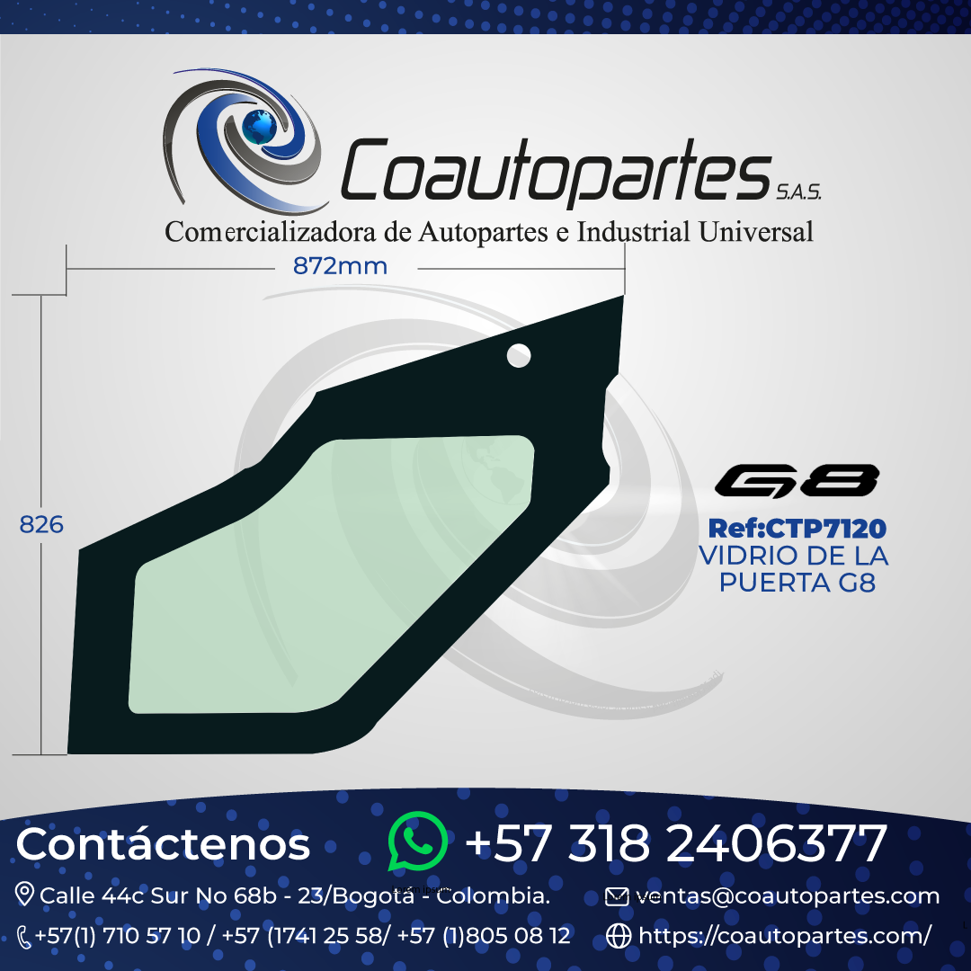 VIDRIO DE LA PUERTA G8