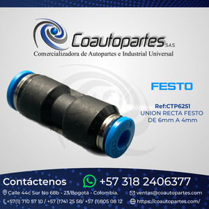 UNION RECTA FESTO DE 6mm A 4mm