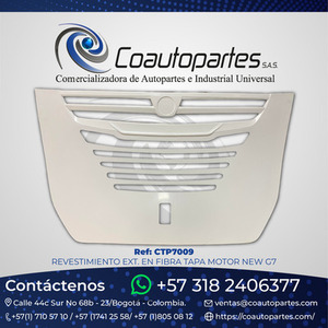 REVESTIEMIENTO EXT. EN FIBRA TAPA MOTOR NEW G7