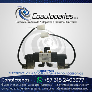 ELECTROVALVULA 5/2 QSL - G 1/8 -8 24V C/ ACCESORIOS (SOLTECMO)