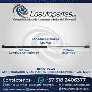 AMORTIGUADOR GAS PUERTA BODEGA CHEVROLET VAN N300 500 NEWTON