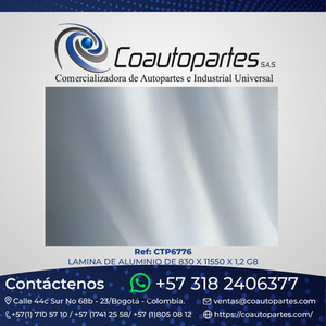 LAMINA DE ALUMINIO DE 830 X 11550 X 1,2 G8