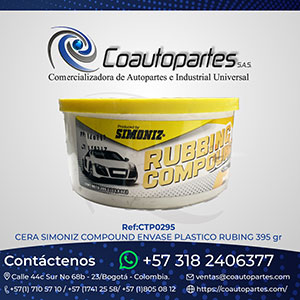 CERA SIMONIZ COMPOUND ENVASE PLASTICO RUBING 395 gr