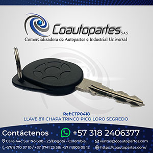 LLAVE 811 CHAPA TRINCO PICO LORO SEGREDO