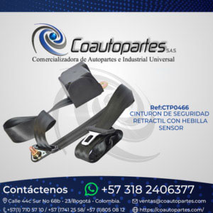 CINTURON DE SEGURIDAD RETRACTIL CON HEBILLA SENSOR OPERADOR