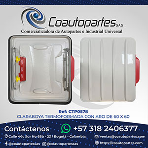 CLARABOYA PROPARCAR TERMOFORMADA CON ARO DE 60 X 60