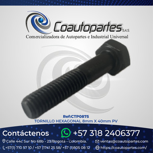 TORNILLO HEXAGONAL 8mm X 40mm PV