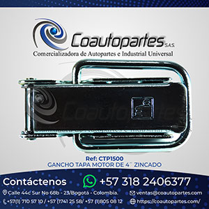 GANCHO TAPA MOTOR DE 4¨ ZINCADO