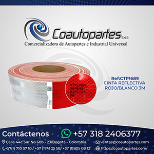 CINTA REFLECTIVA ROJO / BLANCO DE 2" 3M CONSPICUITY
