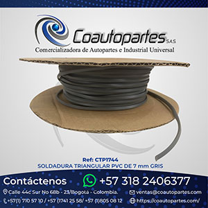 SOLDADURA TRIANGULAR PVC DE 7 mm GRIS