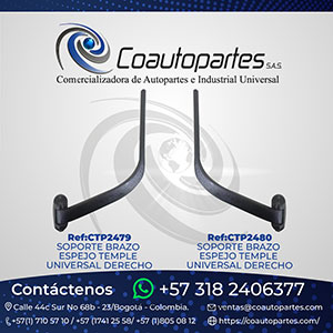 SOPORTE BRAZO ESPEJO TEMPLE UNIVERSAL DERECHO/IZQUIERDO