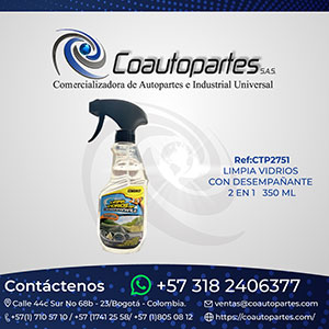 LIMPIA VIDRIOS CON DESEMPAÑANTE 2 EN 1 350 ML