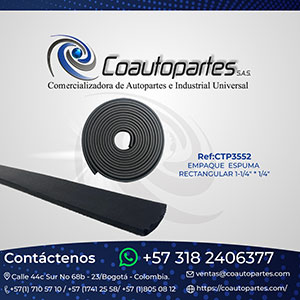 EMPAQUE ESPUMA RECTANGULAR 1-1/4" * 1/4"