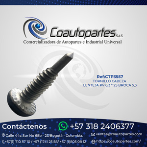 TORNILLO CABEZA LENTEJA PV 6,3 * 25 BROCA 5,3