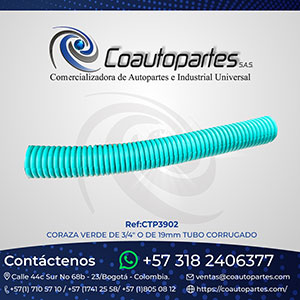 CORAZA VERDE DE 3/4" O DE 19mm TUBO CORRUGADO