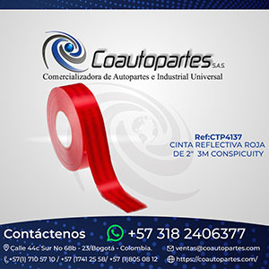 CINTA REFLECTIVA ROJA DE 2" 3M CONSPICUITY