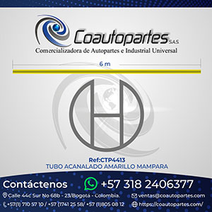 TUBO ACANALADO AMARILLO MAMPARA