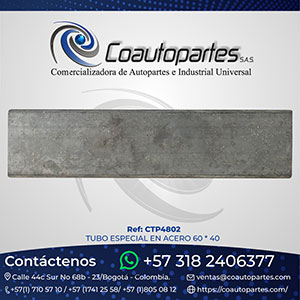TUBO ESPECIAL EN ACERO 60 * 40