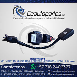 CINTURON DE SEGURIDAD 2 PUNTOS NEGRO CON GUAYA