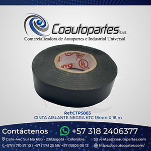 CINTA AISLANTE NEGRA KTC 18mm X 18 m