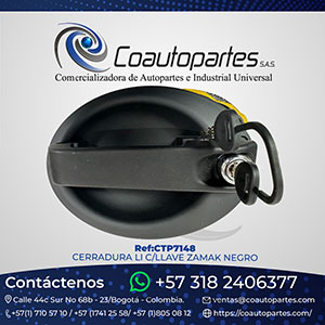 CERRADURA LI C/LLAVE ZAMAK NEGRO