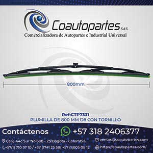 PLUMILLA DE 800 MM D8 CON TORNILLO