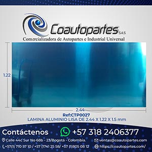 LAMINA ALUMINIO LISA DE 2.44 X 1.22 X 1.5 mm