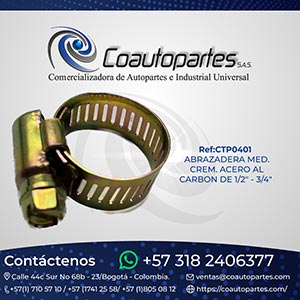 ABRAZADERA MED. CREM. ACERO AL CARBON DE 1/2" - 3/4" (30-06)