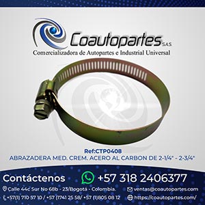 ABRAZADERA MED. CREM. ACERO AL CARBON DE 2-1/4" - 2-3/4" (30-36)