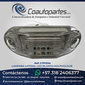 LAMPARA LATERAL LED BLANCO MULTIVOLTAJE