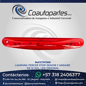 LAMPARA TERCER STOP SENIOR Y ANDARE DE 12 VOL. LED ORIGINAL