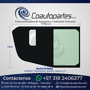 VIDRIO TRASERO BAÑO NEW G7