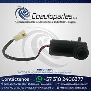 MOTOR TANQUE PARABRISAS UNIVERSAL 12V