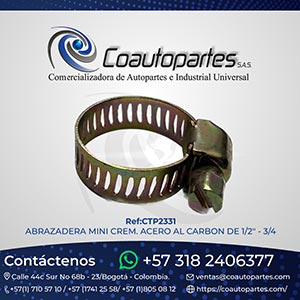 ABRAZADERA MINI CREM. ACERO AL CARBON DE 1/2" - 3/4" (10-08)​