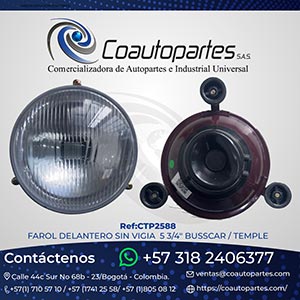FAROL DELANTERO SIN VIGIA 5 3/4" BUSSCAR / TEMPLE