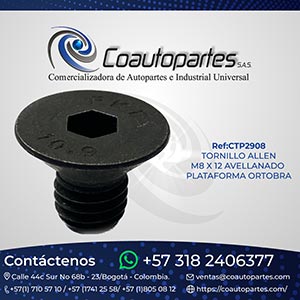 TORNILLO ALLEN M8 X 12 AVELLANADO PLATAFORMA ORTOBRAS 20002068
