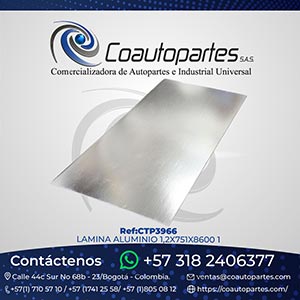 LAMINA ALUMINIO 1,2 * 751 MM * 8600 MM