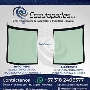 VIDRIO PANORAMICO IZQUIERDO/DERECHO DINA RUNNER