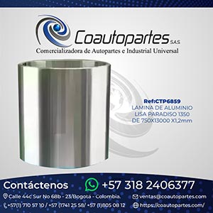 LAMINA DE ALUMINIO LISA PARADISO 1350 DE 750X13000 X1,2MM