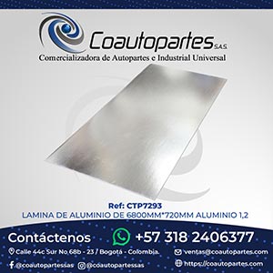 LAMINA DE ALUMINIO DE 6800MM*720MM ALUMINIO 1,2