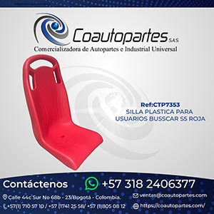 SILLA PLASTICA PARA USUARIOS BUSSCAR S5 ROJA MULTIPARTES