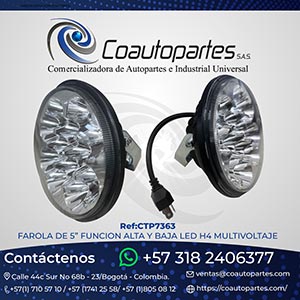FAROLA DE 5" FUNCION ALTA Y BAJA LED H4 MULTIVOLTAJE