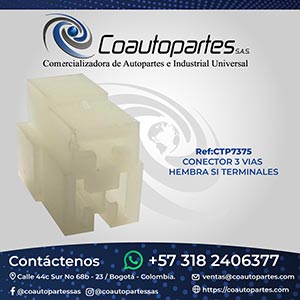CONECTOR 3 VIAS HEMBRA SI TERMINALES