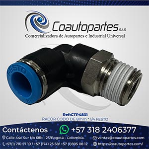 RACOR CODO DE 8mm * 1/4 FESTO