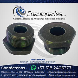 TUERCA HEXAGONAL MILIMETRICA