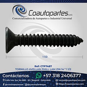 TORNILLO AVELLAN PHILL LAM ZIN 14 * 1 1/2